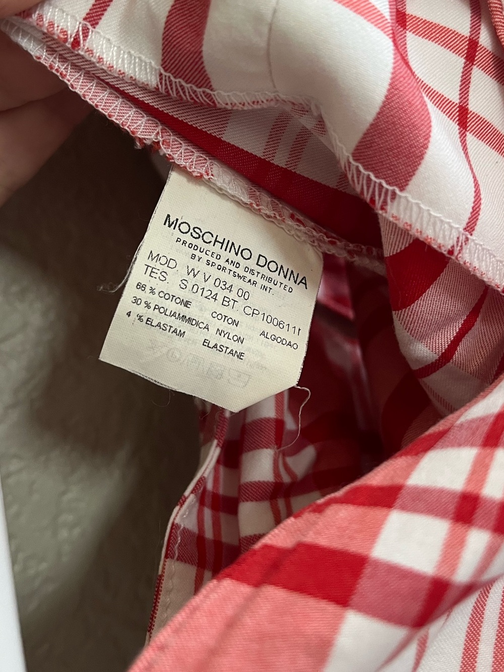 Very Rare Moschino Plaid Strapless Dress - Picture 8 of 8